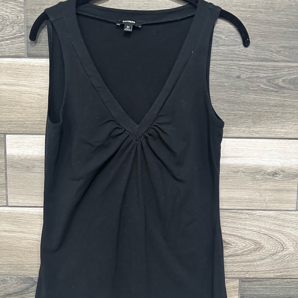 Express Black Sleeveless V-Neck Top